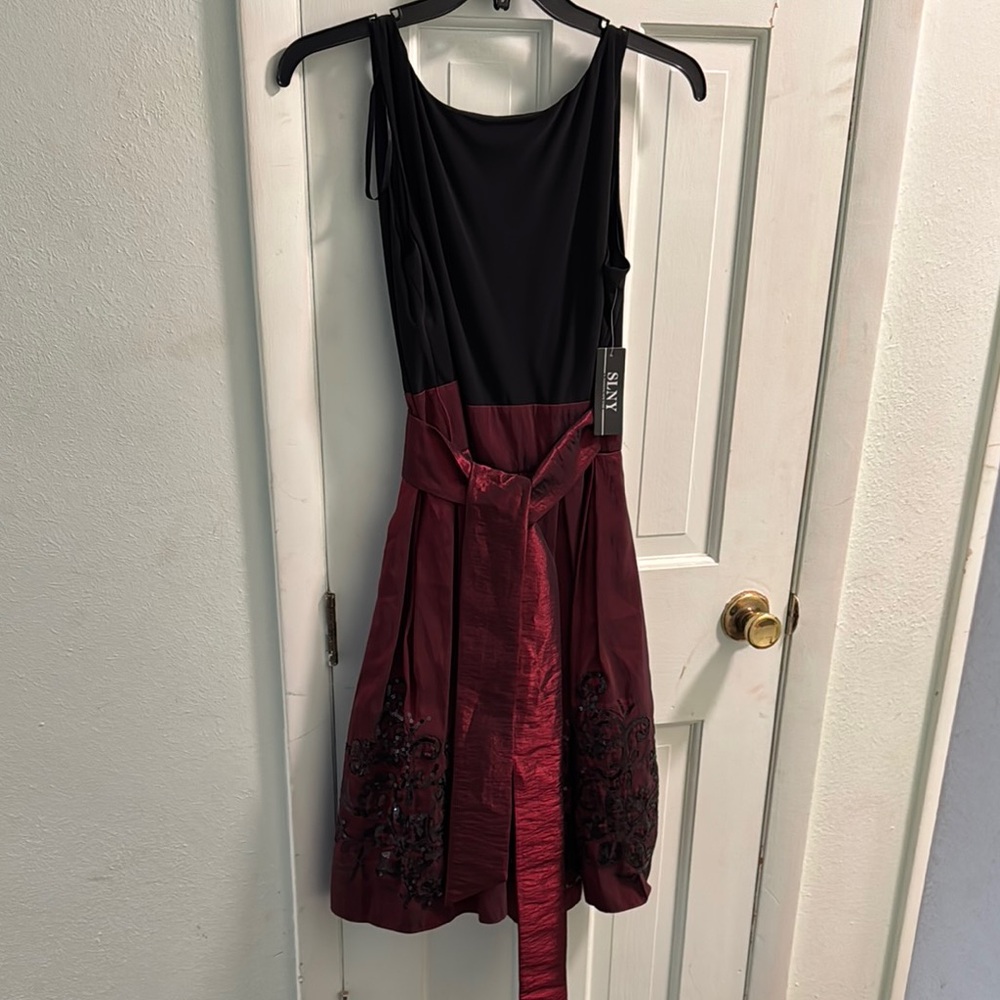 Black and Burgundy Women's Dress